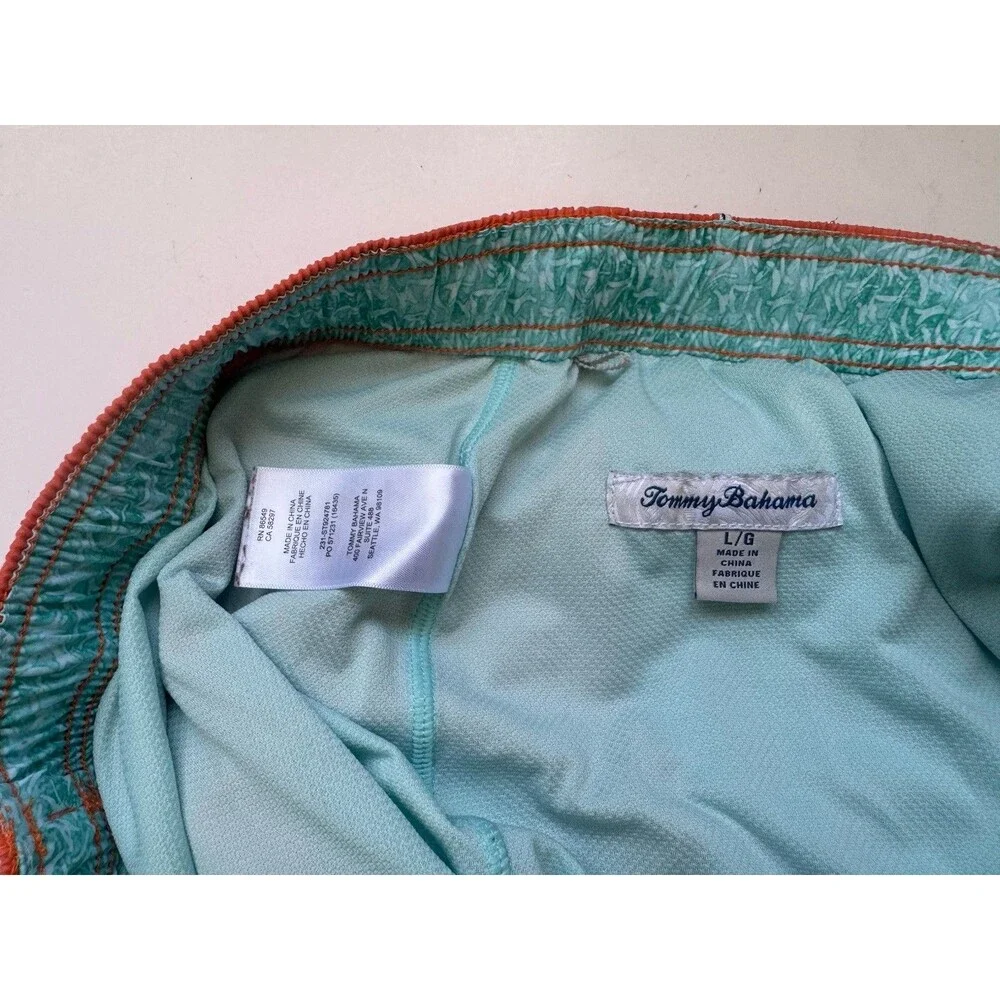 Tommy Bahama Men’s Swim Trunks Orange Margarita Print Size Large